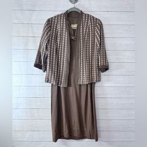 1970s Vintage Toni Todd Two Piece Sheath Dress Midi Length Reversible Jacket 💗